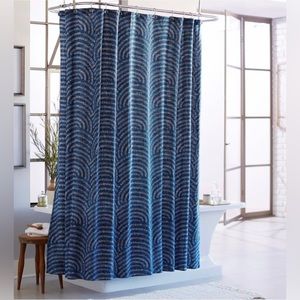 72"x 72" Blue Geometric Shower Curtain